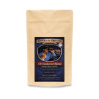 Boots on the Grounds OJ's Stakeout Blend coffee — whole bean or ground bag, medium-dark roast, Boots on the Grounds branded packaging